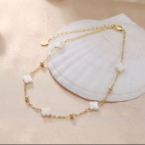 ENA925 14k over Sterling Silver Anklet - Picture 2 of 5